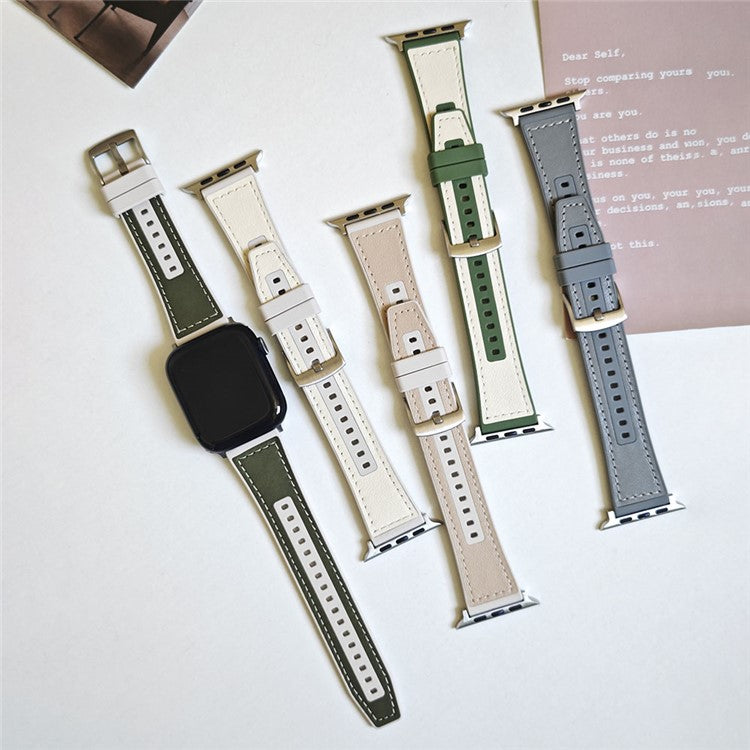 For Apple Watch 10 46mm / Ultra 2 / Ultra 49mm / 9 8 7 45mm / SE (2023) SE (2022) SE 6 5 4 44mm / 3 2 1 42mm Watch Bracelet - Green+Starlight