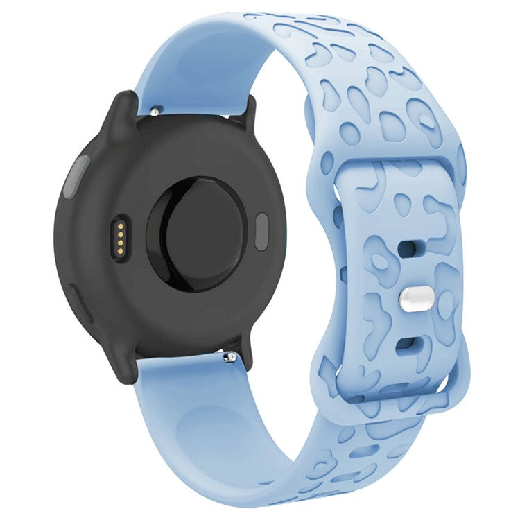 For Coros Pace 3 / Apex 46mm / Apex Pro Silicone Band 22mm Leopard Texture Watch Strap - Baby Blue