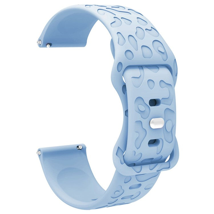 For Coros Pace 3 / Apex 46mm / Apex Pro Silicone Band 22mm Leopard Texture Watch Strap - Baby Blue