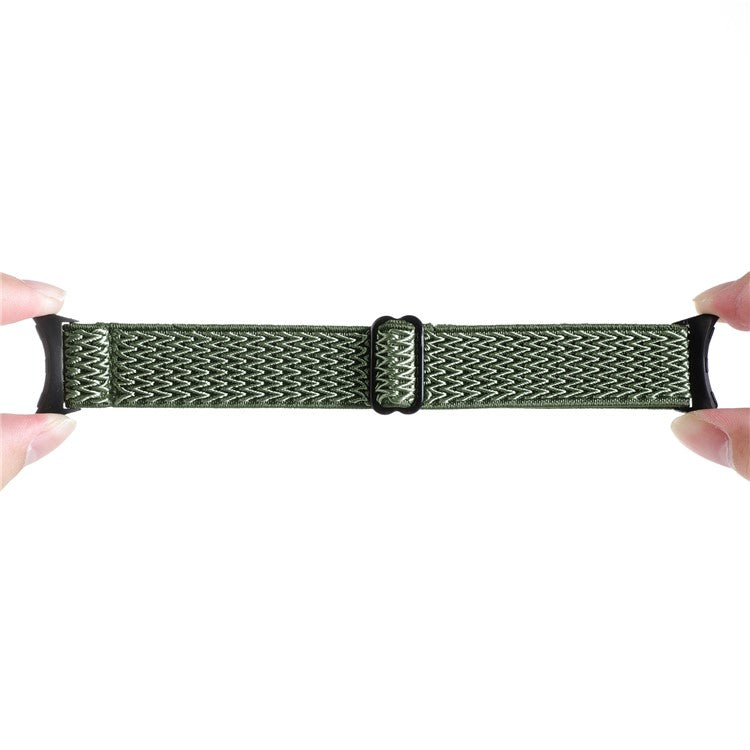 For Google Pixel Watch 3 41mm / Watch 2 / Pixel Watch Nylon Braided Watch Band Wave Wrist Strap - Green