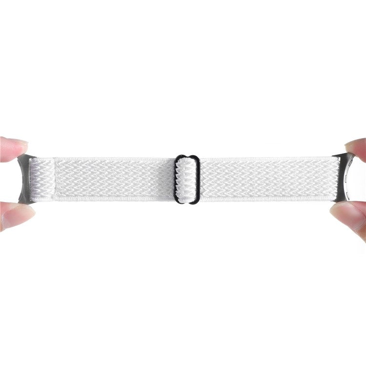 For Google Pixel Watch 3 41mm / Watch 2 / Pixel Watch Nylon Braided Watch Band Wave Wrist Strap - White