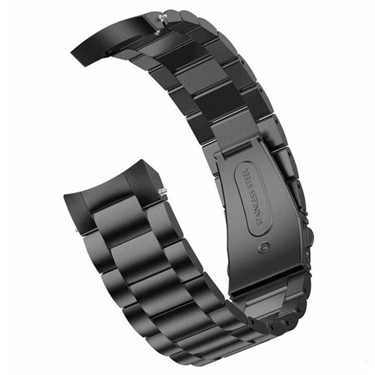 For Huawei Watch GT 4 46mm Watch Band Three Beads Stainless Steel Strap Replacement - Black