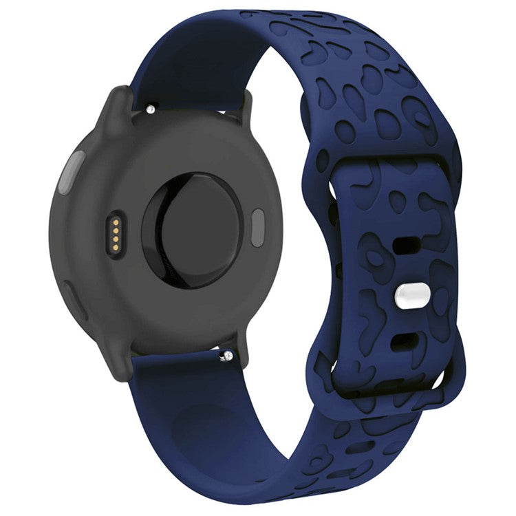For Garmin Venu 2 Plus / vivoactive 5 Armband 20mm Silicone Watch Band Leopard Texture Strap - Navy Blue