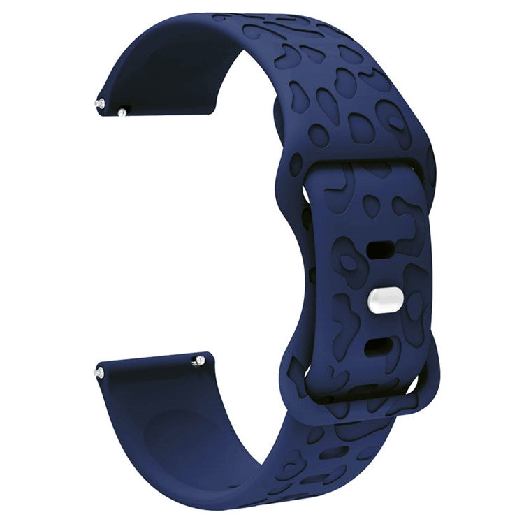 For Garmin Venu 2 Plus / vivoactive 5 Armband 20mm Silicone Watch Band Leopard Texture Strap - Navy Blue