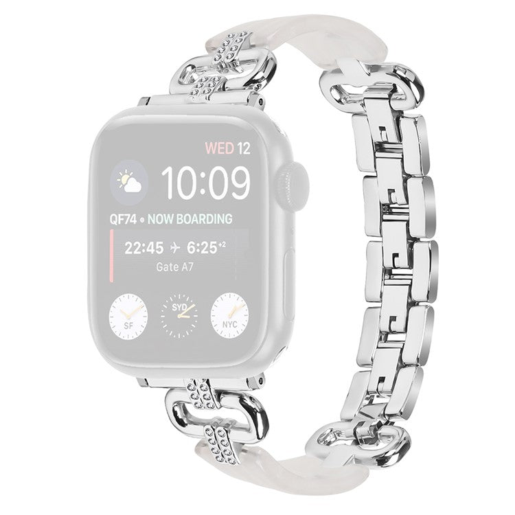 Watch Band for Apple Watch Series 10 42mm / 9 8 7 41mm / SE (2023) SE (2022) SE 6 5 4 40mm / 3 2 1 38mm Resin Wrist Strap - Silver