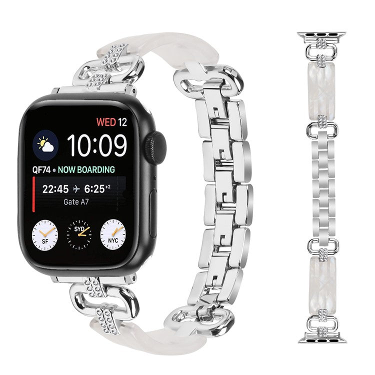 Watch Band for Apple Watch Series 10 42mm / 9 8 7 41mm / SE (2023) SE (2022) SE 6 5 4 40mm / 3 2 1 38mm Resin Wrist Strap - Silver