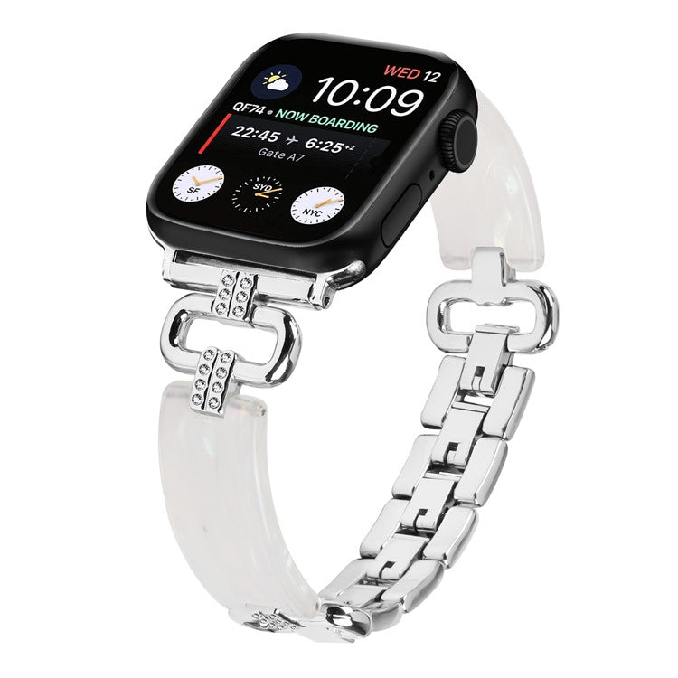 Watch Band for Apple Watch Series 10 42mm / 9 8 7 41mm / SE (2023) SE (2022) SE 6 5 4 40mm / 3 2 1 38mm Resin Wrist Strap - Silver