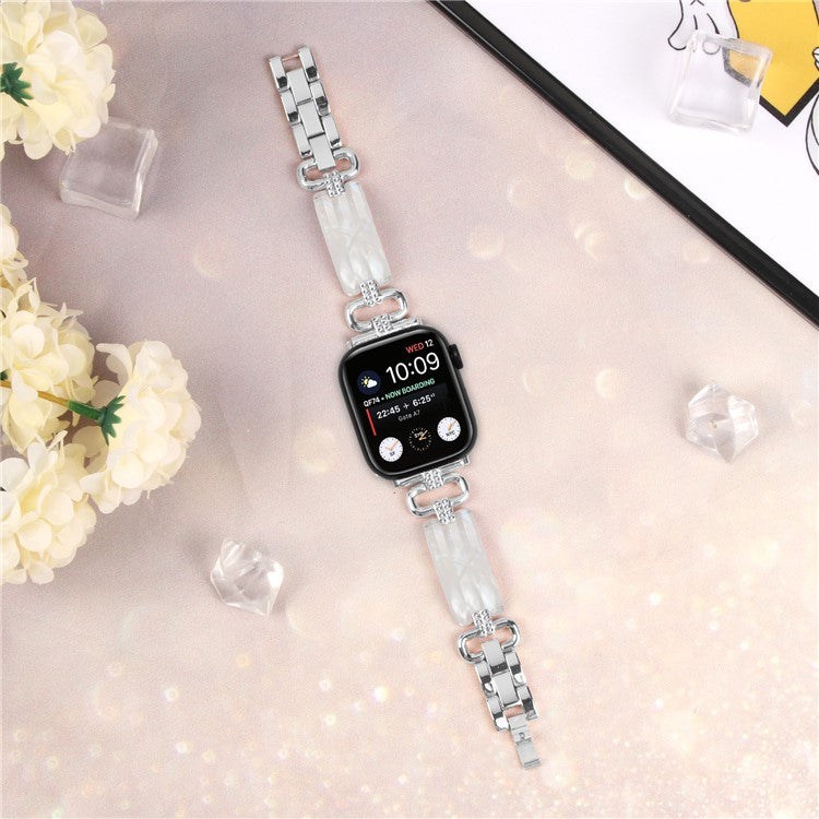 Watch Band for Apple Watch Series 10 42mm / 9 8 7 41mm / SE (2023) SE (2022) SE 6 5 4 40mm / 3 2 1 38mm Resin Wrist Strap - Silver