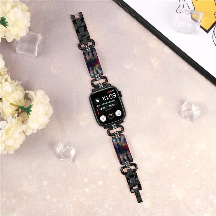 For Apple Watch 10 46mm / Ultra 2 / Ultra 49mm / 9 8 7 45mm / SE (2023) SE (2022) SE 6 5 4 44mm / 3 2 1 42mm Resin Band Strap - Black