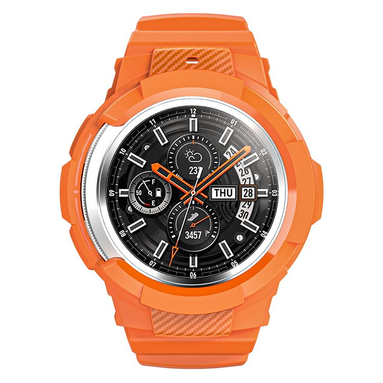 For Samsung Galaxy Watch4 Classic 42mm TPU Sporty Watch Strap Replacement Band with Integrated Watch Case - Orange