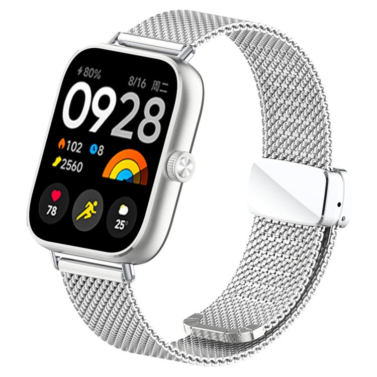 For Samsung Galaxy Watch3 45mm / Huawei Watch Ultimate Stainless Steel 22mm Milanese Watch Band - Silver