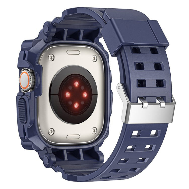 TPU Watch Strap for Apple Watch Ultra 49mm Integral Watch Band with Case - Midnight Blue