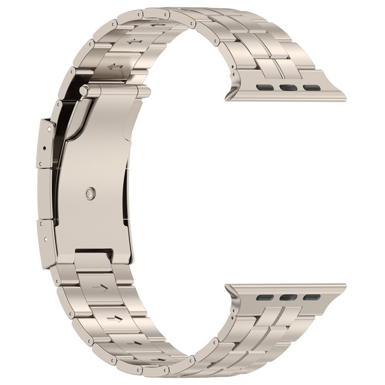 Titanium Steel Band for Apple Watch 10 46mm / Ultra 2 / Ultra 49mm / 9 8 7 45mm / SE (2023) SE (2022) SE 6 5 4 44mm / 3 2 1 42mm Strap - Starlight Color