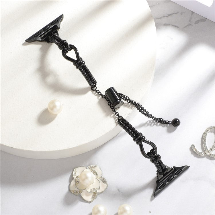 For Apple Watch 10 46mm / Ultra 2 / Ultra 49mm / 9 8 7 45mm / SE (2023) SE (2022) SE 6 5 4 44mm / 3 2 1 42mm Metal Watch Band - Black