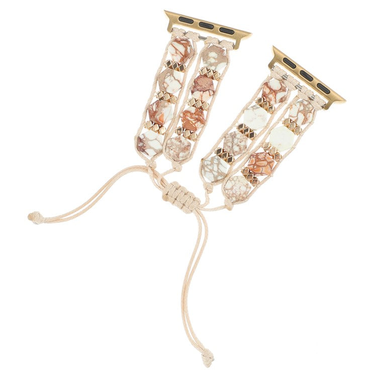 For Apple Watch 10 46mm / Ultra 2 / Ultra 49mm / 9 8 7 45mm / SE (2023) SE (2022) SE 6 5 4 44mm / 3 2 1 42mm Stone Watch Band - White