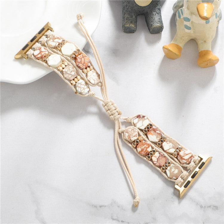 For Apple Watch 10 46mm / Ultra 2 / Ultra 49mm / 9 8 7 45mm / SE (2023) SE (2022) SE 6 5 4 44mm / 3 2 1 42mm Stone Watch Band - White