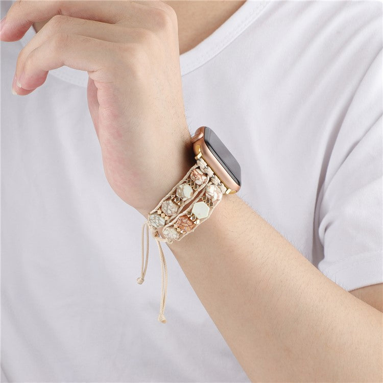 For Apple Watch 10 46mm / Ultra 2 / Ultra 49mm / 9 8 7 45mm / SE (2023) SE (2022) SE 6 5 4 44mm / 3 2 1 42mm Stone Watch Band - White