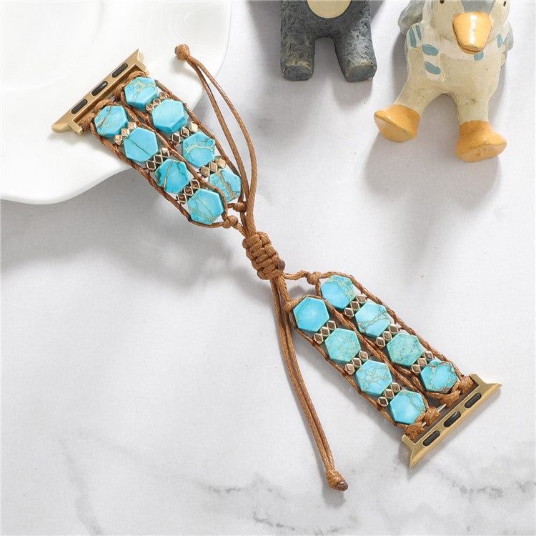 For Apple Watch 10 46mm / Ultra 2 / Ultra 49mm / 9 8 7 45mm / SE (2023) SE (2022) SE 6 5 4 44mm / 3 2 1 42mm Stone Watch Band - Blue