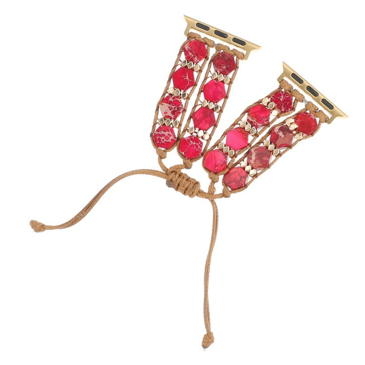 Strap for Apple Watch Series 10 42mm / 9 8 7 41mm / SE (2023) SE (2022) SE 6 5 4 40mm / 3 2 1 38mm Stone Watch Strap - Red