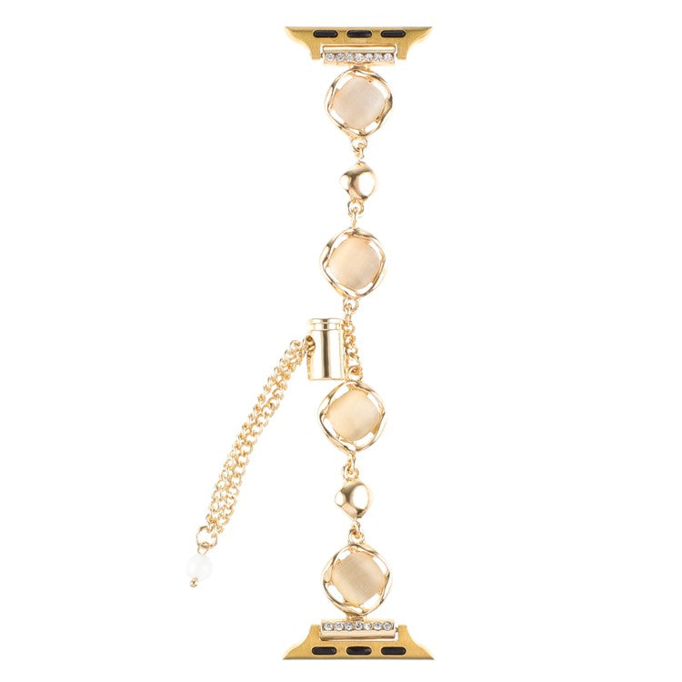 Strap for Apple Watch Series 10 42mm / 9 8 7 41mm / SE (2023) SE (2022) SE 6 5 4 40mm / 3 2 1 38mm Metal Chain Watch Strap - Gold