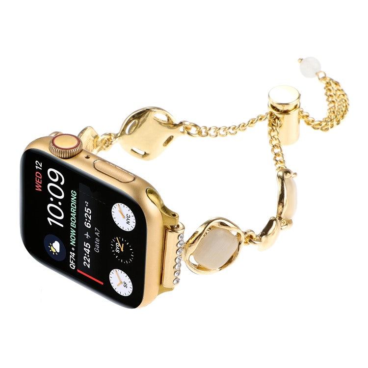 Strap for Apple Watch Series 10 42mm / 9 8 7 41mm / SE (2023) SE (2022) SE 6 5 4 40mm / 3 2 1 38mm Metal Chain Watch Strap - Gold