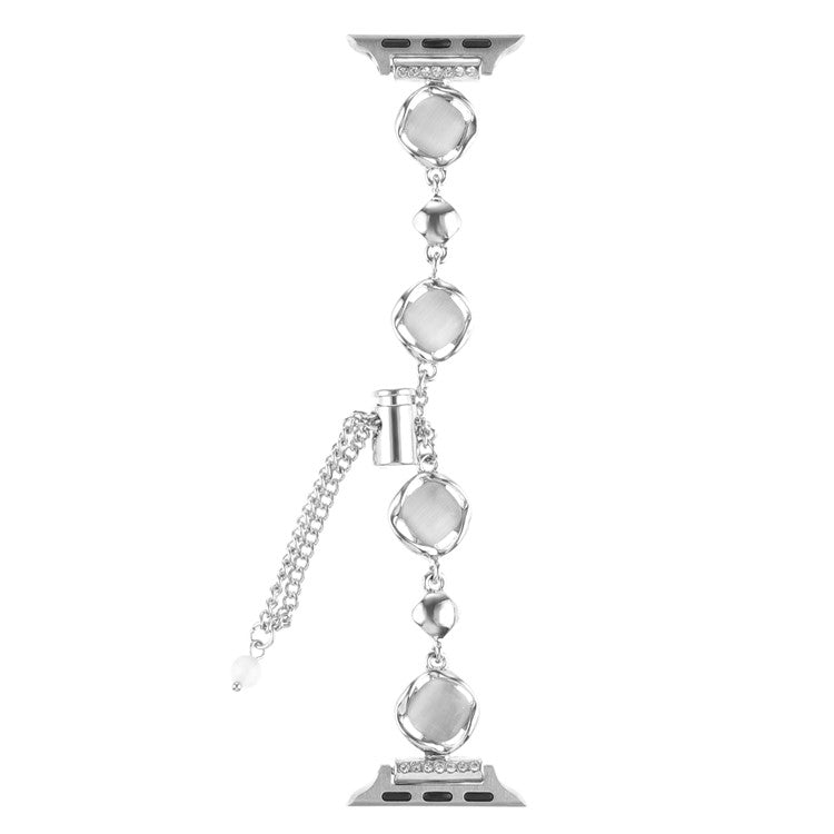 Strap for Apple Watch Series 10 42mm / 9 8 7 41mm / SE (2023) SE (2022) SE 6 5 4 40mm / 3 2 1 38mm Metal Chain Watch Strap - Silver