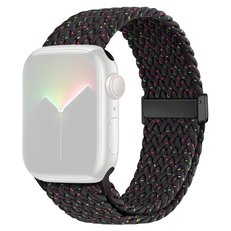 For Apple Watch Series 10 42mm / 9 8 7 41mm / SE (2023) SE (2022) SE 6 5 4 40mm / 3 2 1 38mm Nylon Strap Replacement - Starlight Black