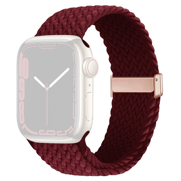 For Apple Watch 10 46mm / Ultra 2 / Ultra 49mm / 9 8 7 45mm / SE (2023) SE (2022) SE 6 5 4 44mm / 3 2 1 42mm Watch Bracelet - Wine Red