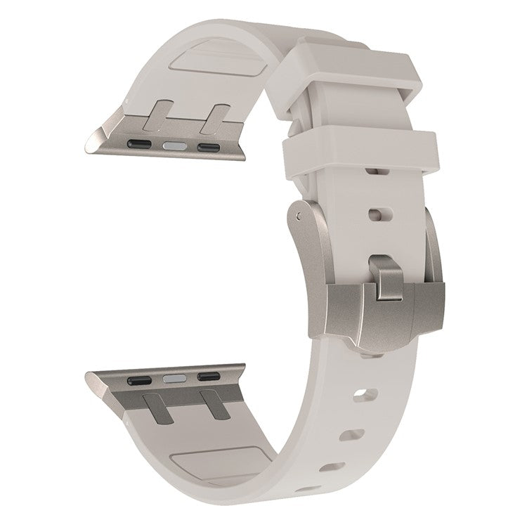 For Apple Watch 10 46mm / Ultra 2 / Ultra 49mm / 9 8 7 45mm / SE (2023) SE (2022) SE 6 5 4 44mm / 3 2 1 42mm Liquid Silicone Band - Titanium Starlight