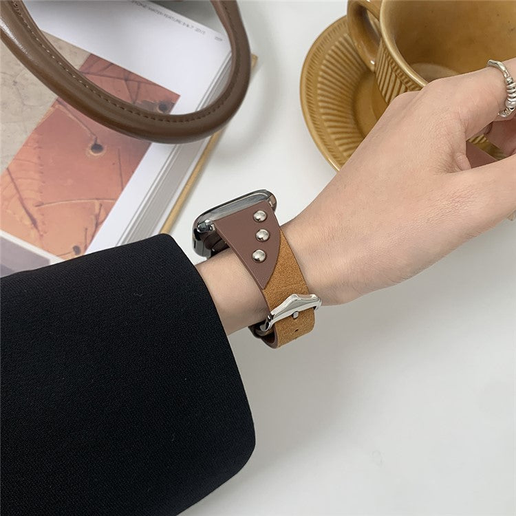 For Apple Watch 10 46mm / Ultra 2 / Ultra 49mm / 9 8 7 45mm / SE (2023) SE (2022) SE 6 5 4 44mm / 3 2 1 42mm Soft Plush Watch Band - Dark Brown