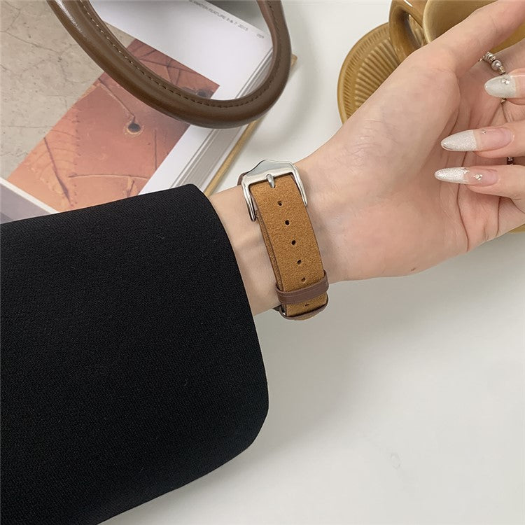 For Apple Watch 10 46mm / Ultra 2 / Ultra 49mm / 9 8 7 45mm / SE (2023) SE (2022) SE 6 5 4 44mm / 3 2 1 42mm Soft Plush Watch Band - Dark Brown