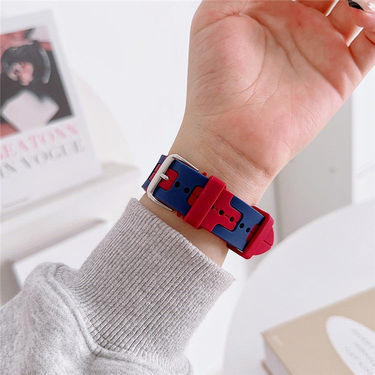 For Samsung Galaxy Watch FE 40mm / Watch6 / Watch6 Classic / Huawei Watch GT 4 41mm Silicone 20mm Watch Band - Baby Blue / White