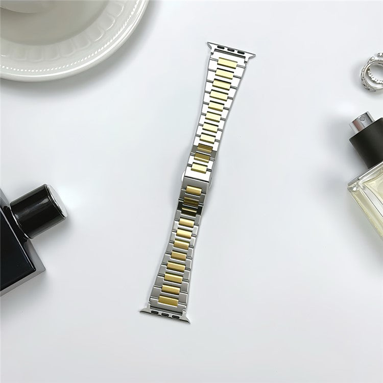 For Apple Watch 10 46mm / Ultra 2 / Ultra 49mm / 9 8 7 45mm / SE (2023) SE (2022) SE 6 5 4 44mm / 3 2 1 42mm Metal Watch Strap - Silver / Gold