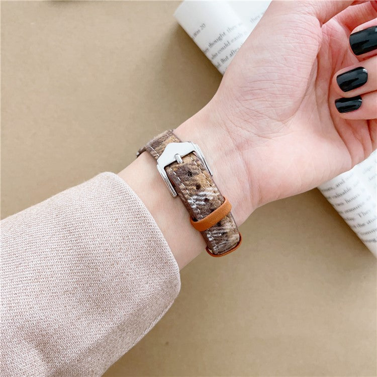 For Apple Watch Series 10 42mm / 9 8 7 41mm / SE (2023) SE (2022) SE 6 5 4 40mm / 3 2 1 38mm Woolen Watch Band - Fine Black / White