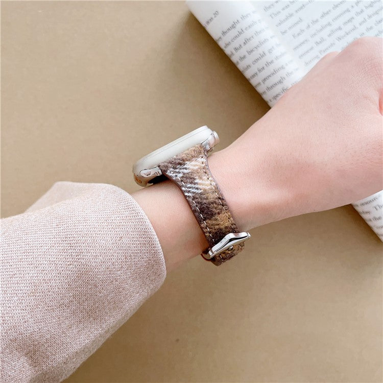 For Apple Watch Series 10 42mm / 9 8 7 41mm / SE (2023) SE (2022) SE 6 5 4 40mm / 3 2 1 38mm Woolen Watch Band - Fine Black / White