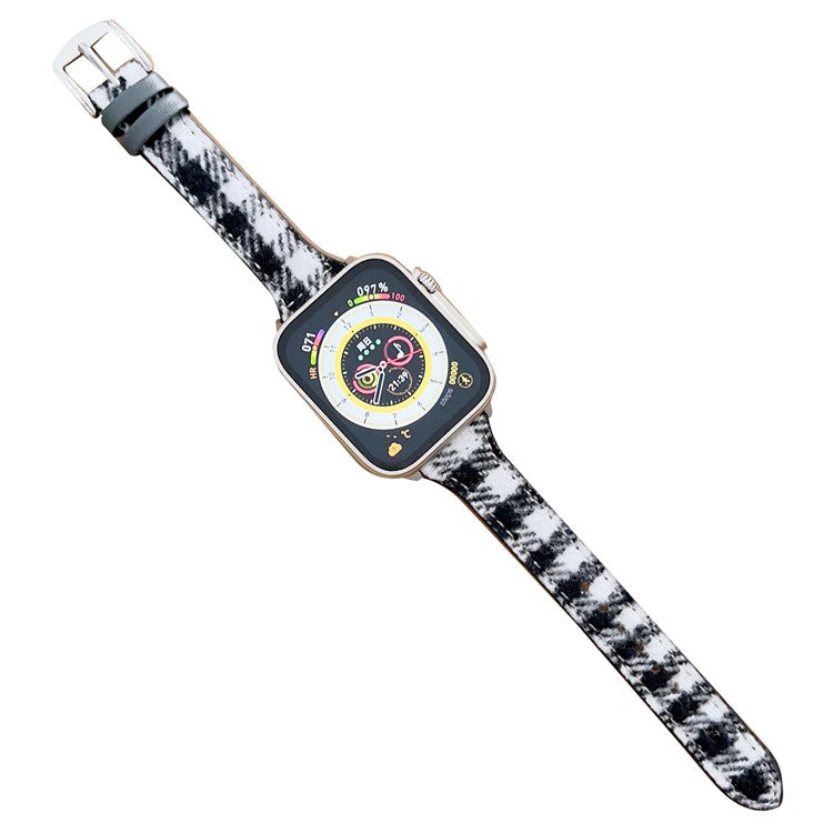 For Apple Watch 10 46mm / Ultra 2 / Ultra 49mm / 9 8 7 45mm / SE (2023) SE (2022) SE 6 5 4 44mm / 3 2 1 42mm Woolen Watchband - Black / White