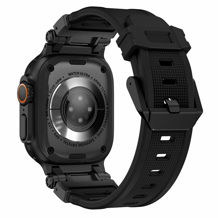 For Apple Watch 10 46mm / Ultra 2 / Ultra 49mm / 9 8 7 45mm / SE (2023) SE (2022) SE 6 5 4 44mm / 3 2 1 42mm Silicone Strap - All Black