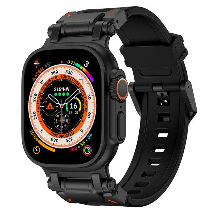 For Apple Watch 10 46mm / Ultra 2 / Ultra 49mm / 9 8 7 45mm / SE (2023) SE (2022) SE 6 5 4 44mm / 3 2 1 42mm Silicone Strap - All Black