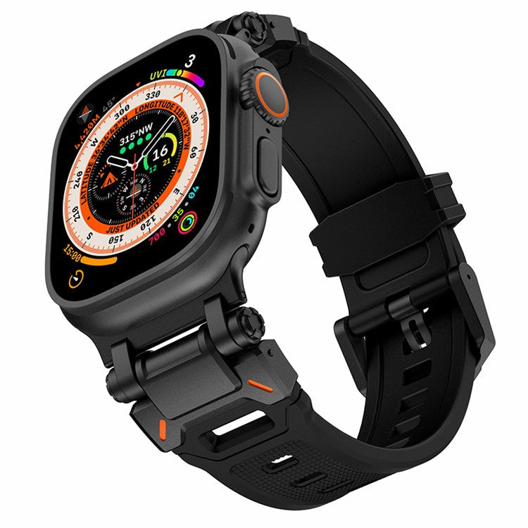 For Apple Watch 10 46mm / Ultra 2 / Ultra 49mm / 9 8 7 45mm / SE (2023) SE (2022) SE 6 5 4 44mm / 3 2 1 42mm Silicone Strap - All Black