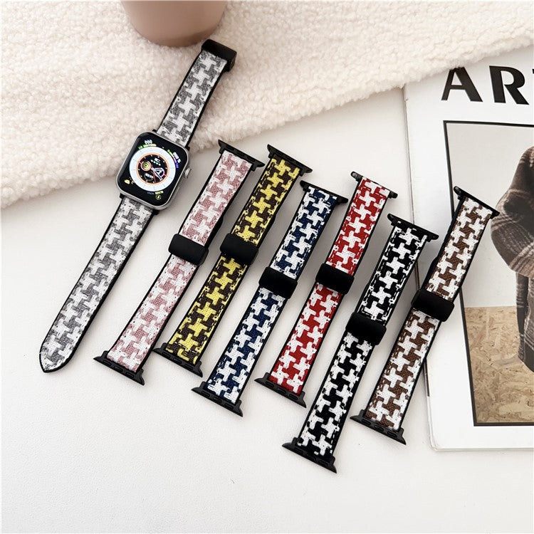 For Apple Watch 10 46mm / Ultra 2 / Ultra 49mm / 9 8 7 45mm / SE (2023) SE (2022) SE 6 5 4 44mm / 3 2 1 42mm Nylon+Silicone Strap - Black+White