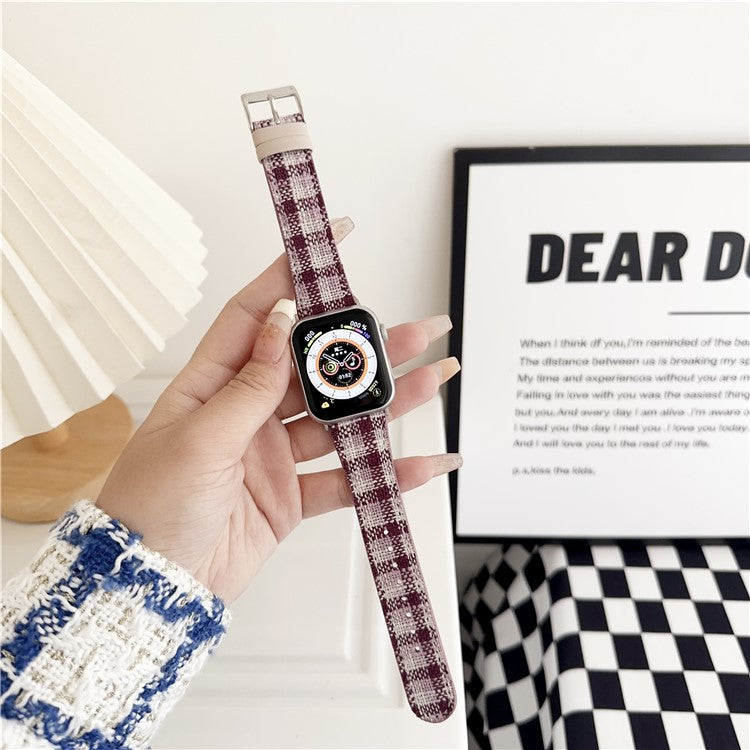 For Apple Watch Series 10 42mm / 9 8 7 41mm / SE (2023) SE (2022) SE 6 5 4 40mm / 3 2 1 38mm Woolen Watch Strap - Purple