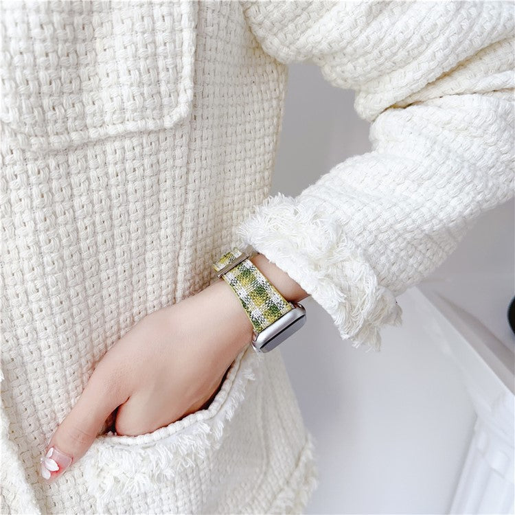 For Apple Watch Series 10 42mm / 9 8 7 41mm / SE (2023) SE (2022) SE 6 5 4 40mm / 3 2 1 38mm Woolen Watch Strap - Purple