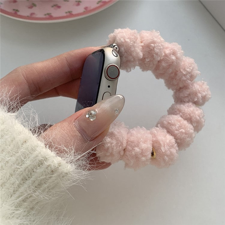 For Apple Watch Series 10 42mm / 9 8 7 41mm / SE (2023) SE (2022) SE 6 5 4 40mm / 3 2 1 38mm Soft Plush Band - Pink