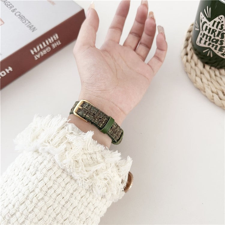 For Apple Watch Series 10 42mm / 9 8 7 41mm / SE (2023) SE (2022) SE 6 5 4 40mm / 3 2 1 38mm PU Leather Strap Replacement - Black