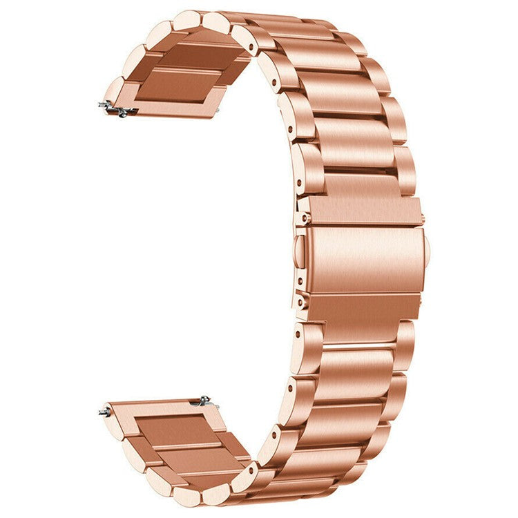 For Huami Amazfit Bip 5 Stainless Steel Watch Strap 22mm Bracelet Band - Rose Gold