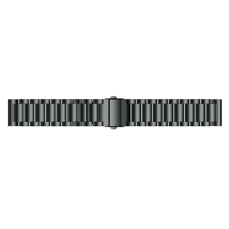 For Garmin Vivoactive 4 Replacement Wrist Strap Stylish 3-Bead 316L Stainless Steel 22mm Watch Band - Black