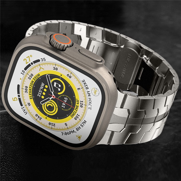 For Apple Watch 10 46mm / Ultra 2 / Ultra 49mm / 9 8 7 45mm / SE (2023) SE (2022) SE 6 5 4 44mm / 3 2 1 42mm Watch Band Stainless Steel - Titanium