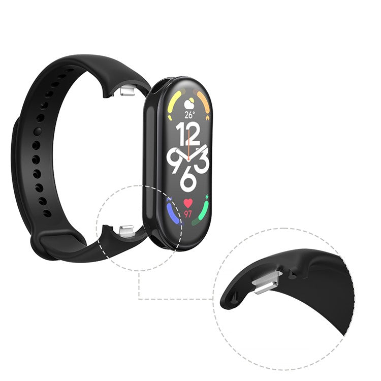 For Xiaomi Smart Band 9 NFC / 9 / 8 NFC / 8 Silicone Watch Strap Wrist Band Replacement - White