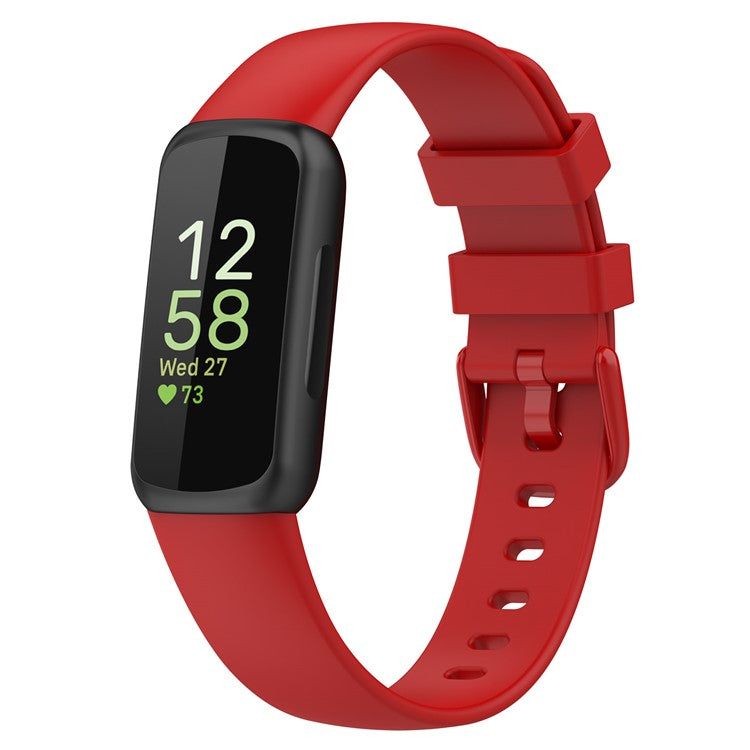 For Fitbit Inspire 3 Silicone Watch Bands Soft Replacement Strap, Size: S - Red