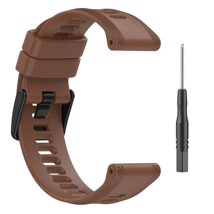 For Garmin Forerunner 955 Silicone Watch Band Soft Sport Strap - Coffee